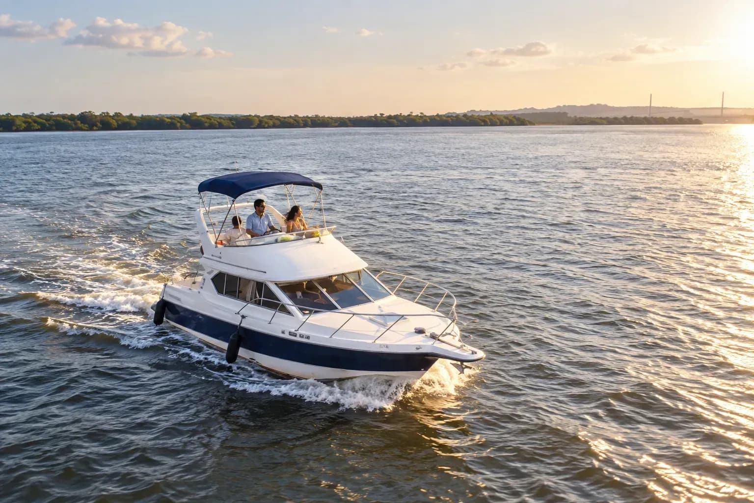 8-guest private boat charter, reference-guided activity scene