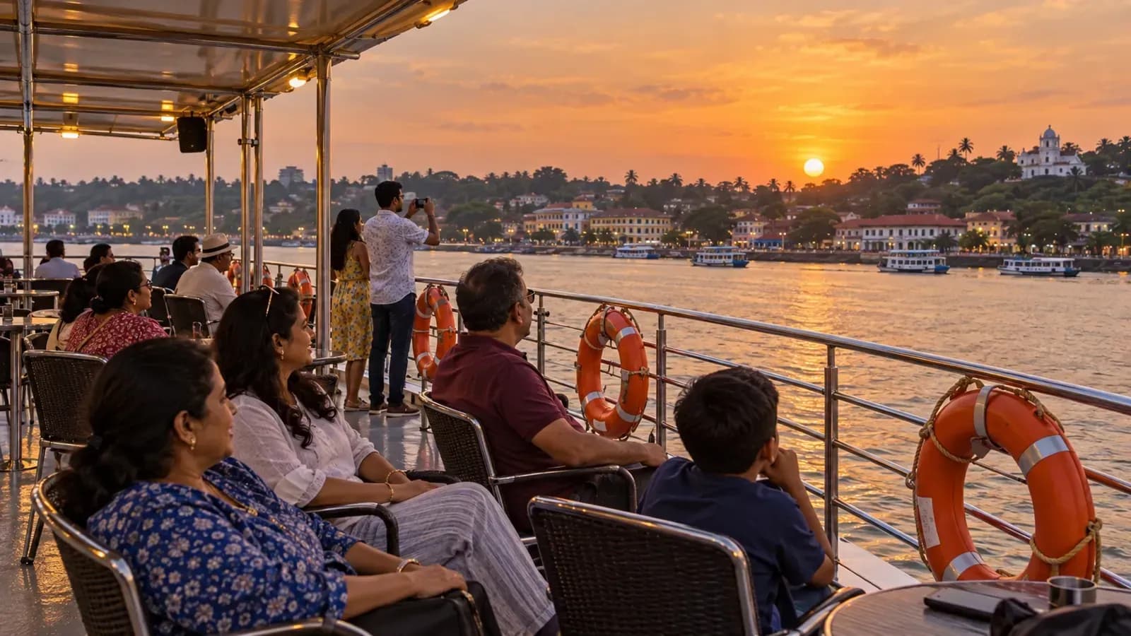 Mandovi sunset cruise: the equipment