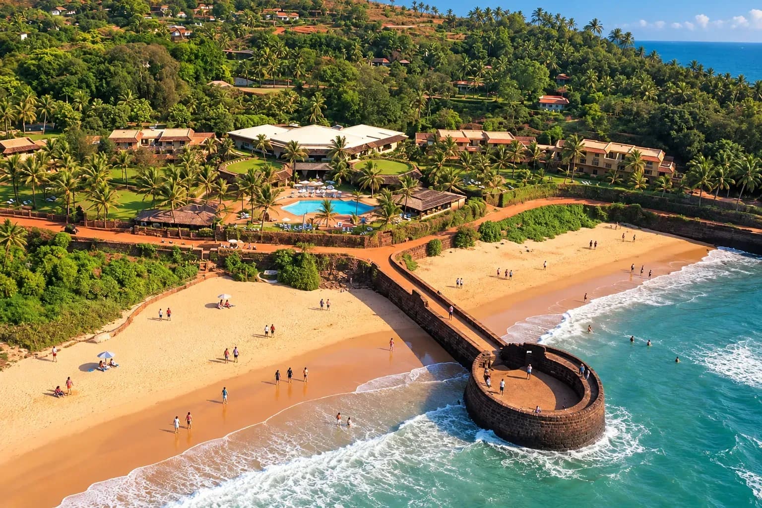 Shared North Goa sightseeing, reference-guided activity scene