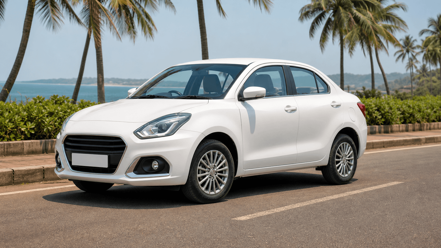White sedan for private trips from Goa