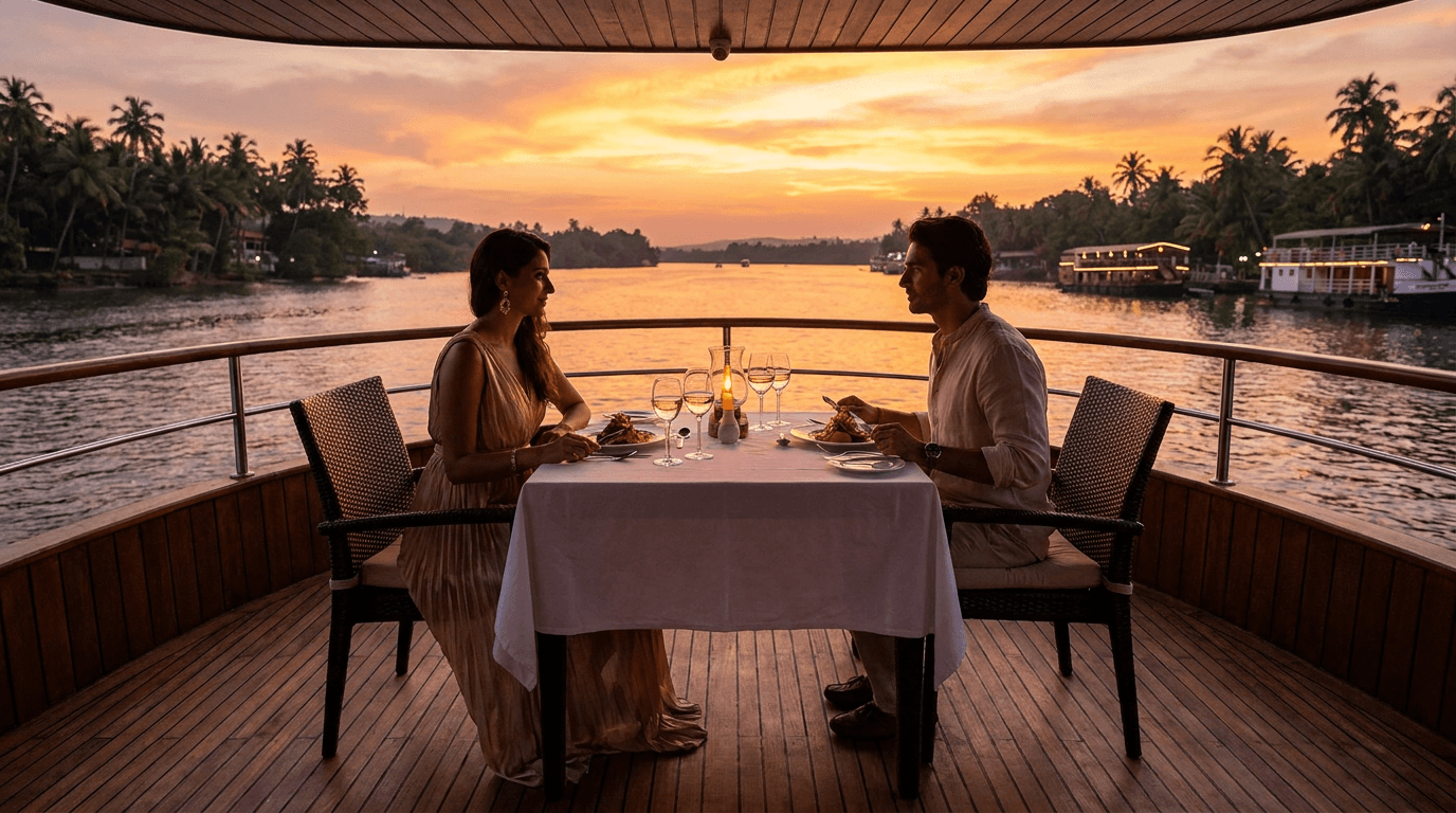 Sunset dinner cruise on Mandovi river Goa