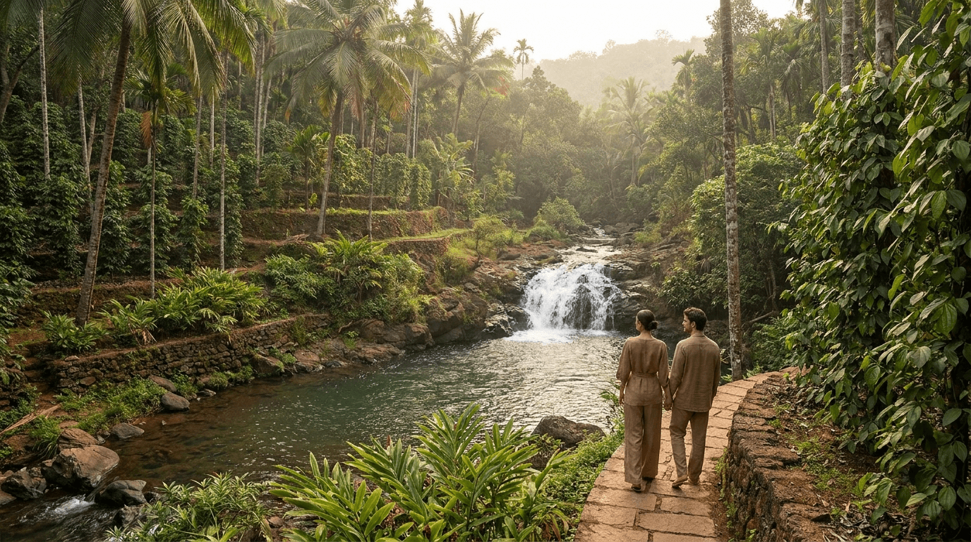 South Goa waterfalls and spice plantation tour