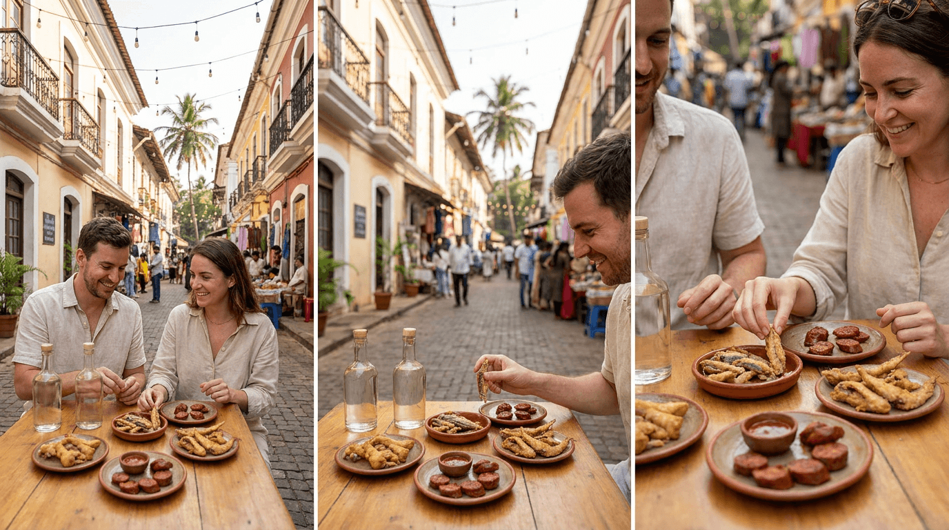 Feni and tapas food trail Panjim Goa